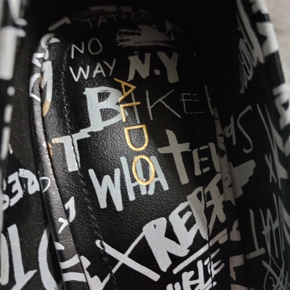 Aldo Stessy Graffiti Heels Black and White - Size 7.5 - 4" Heel - Picture 7 of 9